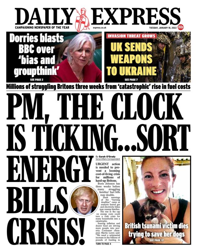 Daily Express - PM sort out energy bill crisis