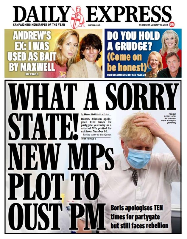 Daily Express - What a sorry state! New MPs plot to oust PM