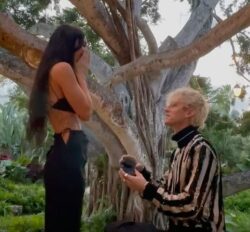 Megan Fox and Machine Gun Kelly engaged after a year and a half together: ‘I said yes…then we drank each other’s blood’
