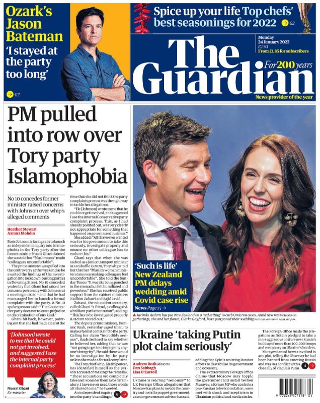 The Guardian - PM pulled into row over Tory party islamophobia