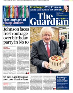 The Guardian – PM faces fresh outrage over birthday party in No 10