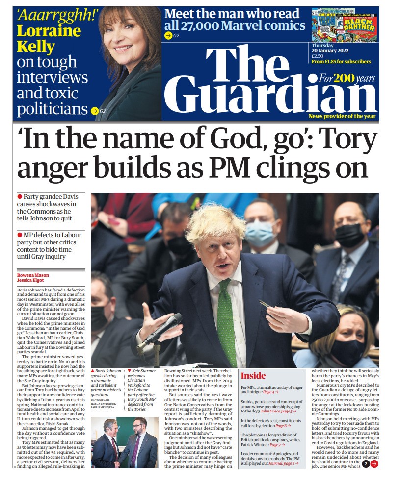 The Guardian - ‘In the name of God, go’ Tory anger builds as PM clings on