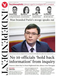 The Independent – No 10 officials ‘hold back information’ from inquiry