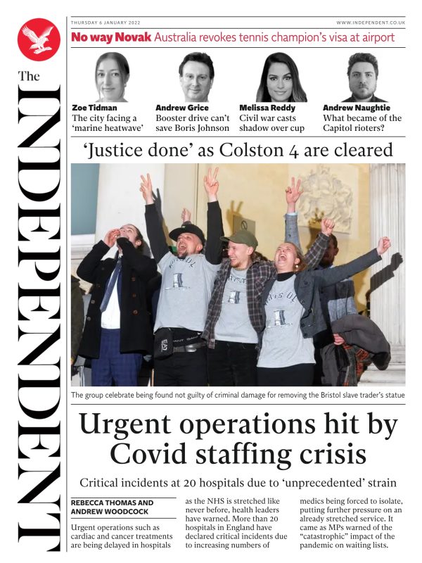 Independent - Urgent operations hit by Covid staffing crisis