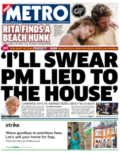 Metro – ‘I’ll swear PM lied to the house’