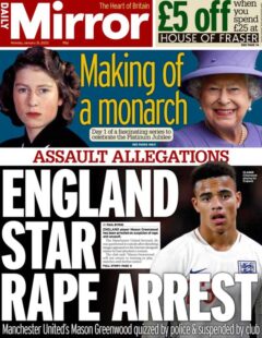 Daily Mirror - England star rape arrest