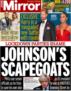 Daily Mirror – Boris Johnson’s scapegoats