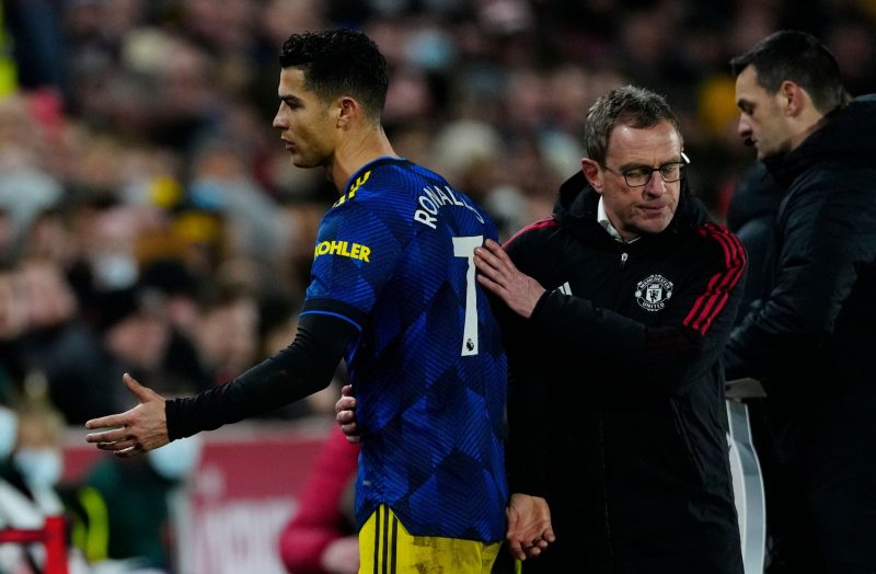Ralf Rangnick reveals exchange with Cristiano Ronaldo after his strop during Manchester United’s win over Brentford