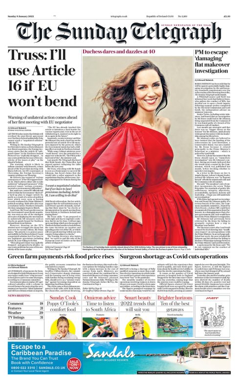 The Sunday Papers - Kate at 40 & ‘learn to live with Covid’ 