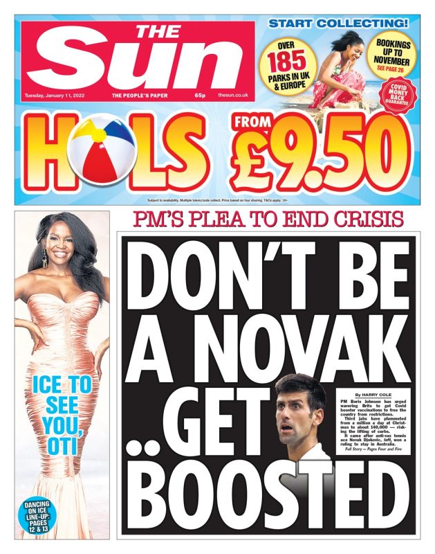 The Sun - Don’t be a Novak …Get Boosted