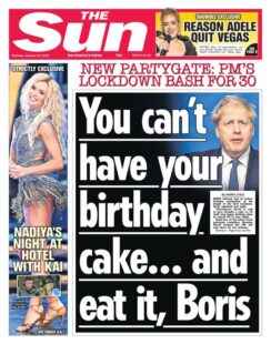 The Sun – You can’t have your birthday cake … and eat it, Boris