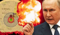 A NUKE MAP has shown what would happen if London was targeted by Russia as war in Europe is looking increasingly likely.