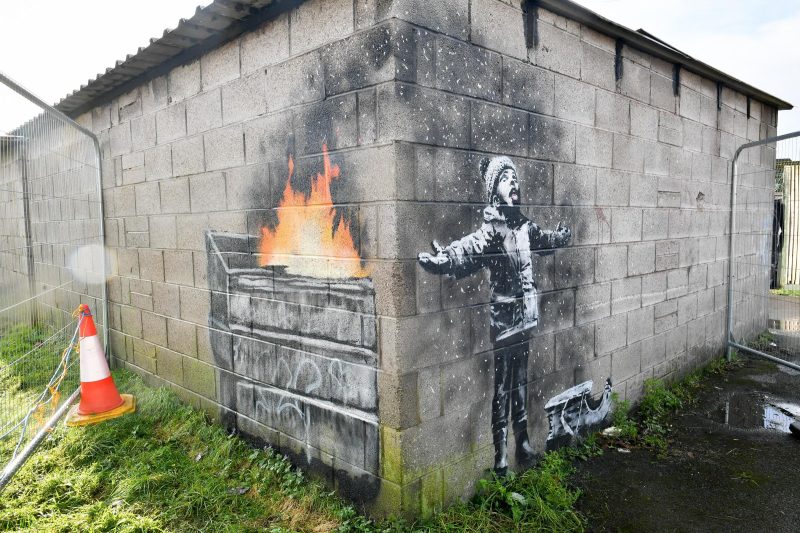 Banksy artwork Season’s Greetings removed from Port Talbot in Wales to permanent home in England
