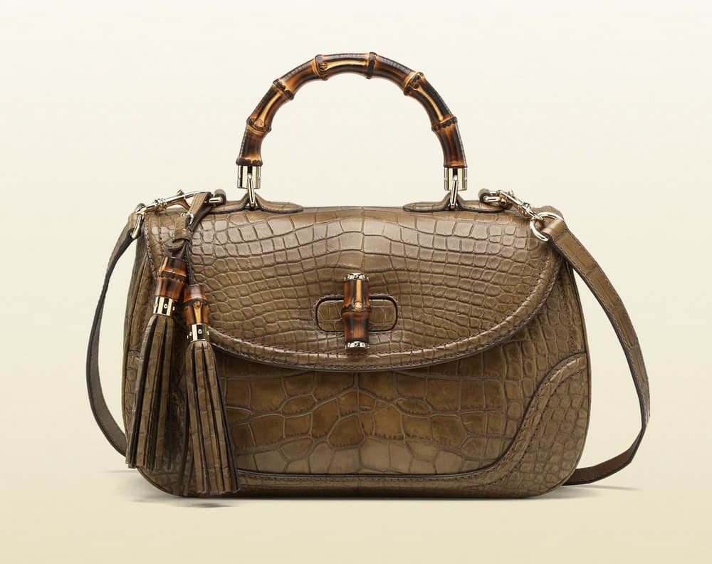 2: Gucci Crocodile Tote Bag with Bamboo Handle – Price $32,000