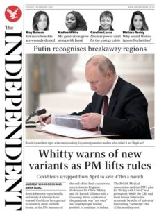 The Independent – Whitty warns of new variants as PM lifts rules