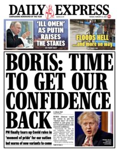 Daily Express – Boris: Time to get our confidence back