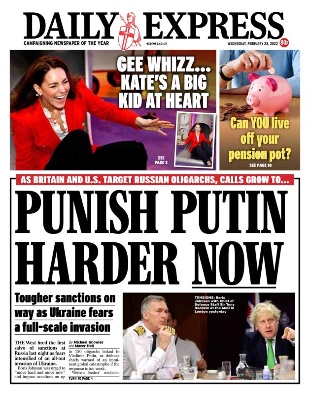 Daily Express - Punish Putin harder now