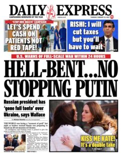 Daily Express – Hell bend – No stopping Putin