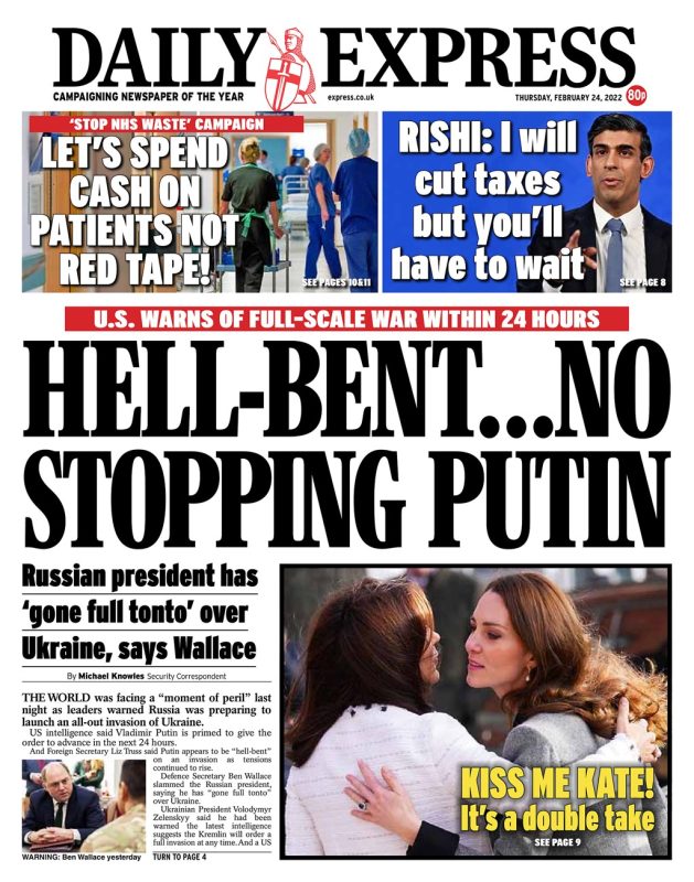 Daily Express - Hell bend - No stopping Putin