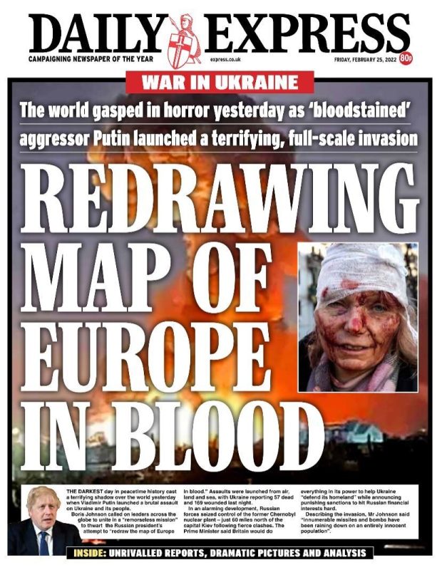 Daily Express - Redrawing map of Europe in blood