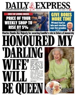 Daily Express – Honoured my wife will be Queen