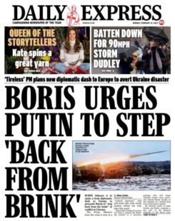 Daily Express – Boris urges Putin to ‘step back from the brink’