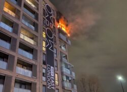 Fire rips through block of flats in east London as 20 people evacuated