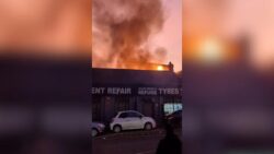 Huge blaze breaks out near Tube station as 70 firefighters at scene