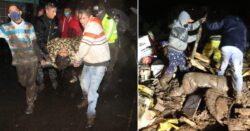 Huge mudslide leaves at least 11 dead as 40 people are swept away in horror flood