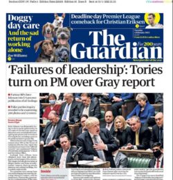 The Guardian – ‘Failures of leadership’ Tories turn on PM over Sue Gray report