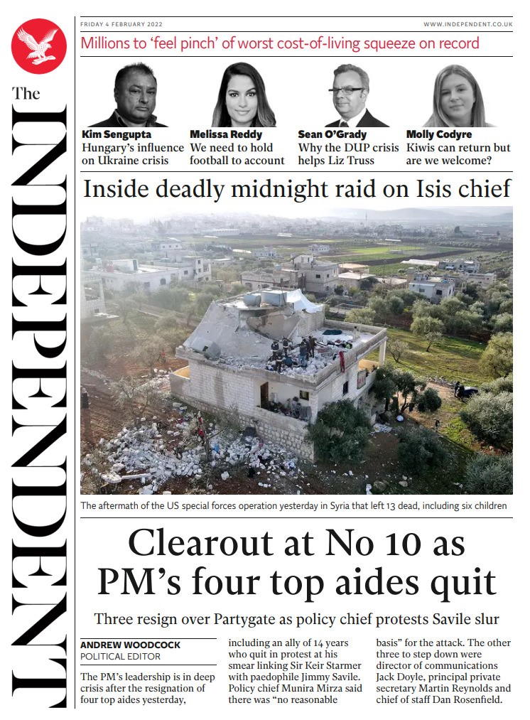 The Independent - Clear out at No 10 as PM’s top aides quit