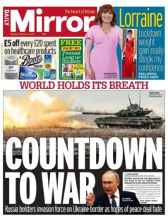 Daily Mirror – World holds its breath –  Countdown to war