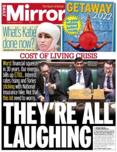 Daily Mirror – Cost of living – they’re all laughing