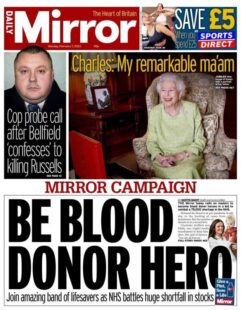 Daily Mirror – Be a blood donor hero