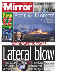 Daily Mirror – Coronavirus fears – Lateral blow