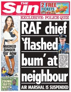 The Sun – RAF chief ‘flashed bum’ at neighbour