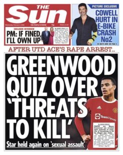 The Sun – Greenwood quiz over ‘threats to kill’