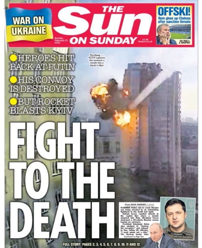 Sunday Papers - Russia Ukraine war Putin