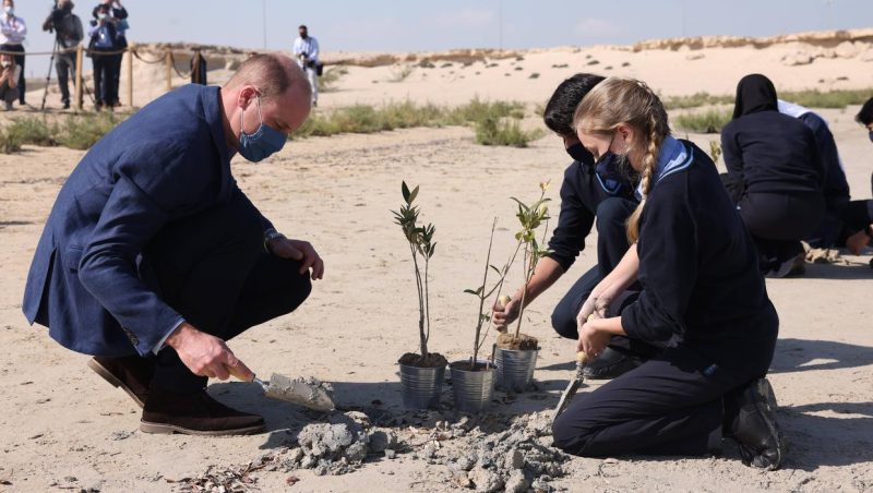 Prince William tells children ‘you are the future’ as he joins tree planting session
