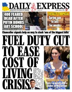 Daily Express – Fuel duty cut to ease cost of living crisis