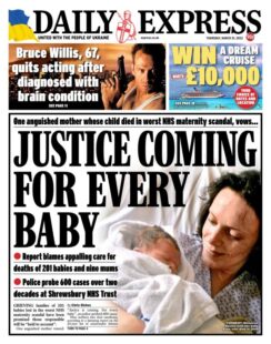 Daily Express – Justice coming for every baby