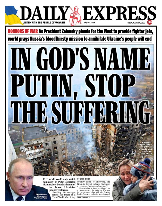 Daily Express - In God’s name Putin, stop the suffering