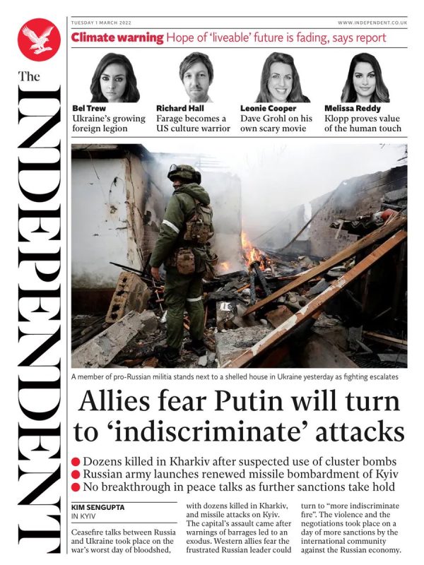 The Independent - Allies fear Putin will turn to ‘indiscriminate’ attacks