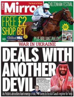 Daily Mirror – War in Ukraine: deals with another devil