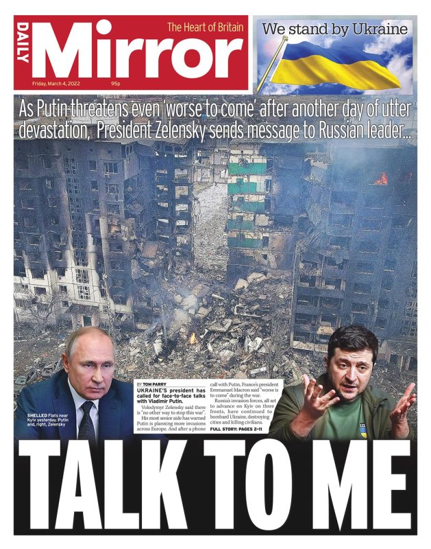 Daily Mirror - Putin threatens worse to come: Talk to me