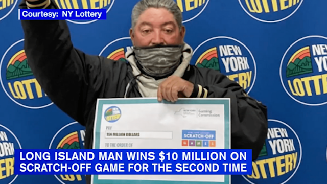 New York man wins $10million lottery – for the second time