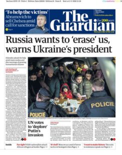 The Guardian – Russia wants to erase us, warns Ukraine’s president