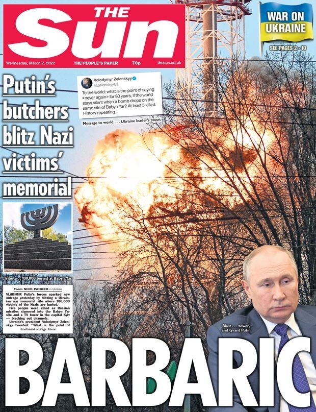 The Sun - Barbaric Putin