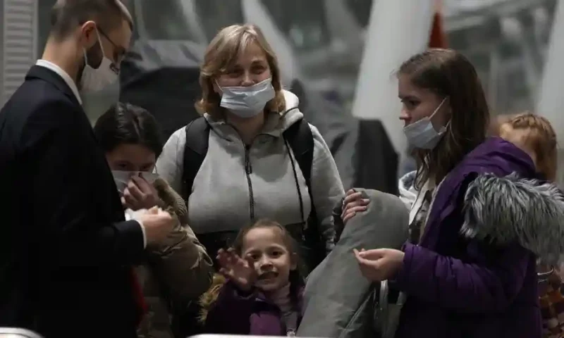 Ukrainian orphans en route to Scotland after landing in UK
