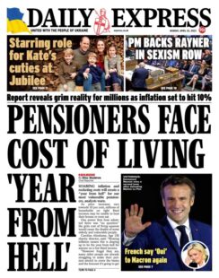Daily Express – Pensioners face cost of living ‘year from hell’